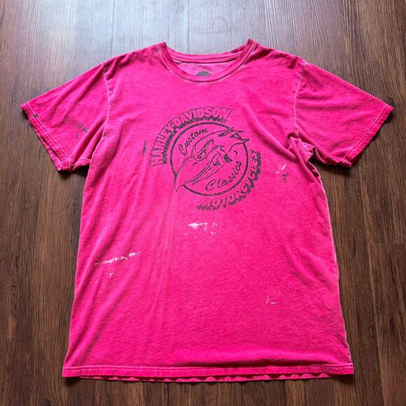 Harley-Davidson Red Graphic T-Shirt – Distressed XL - Picture 3 of 6